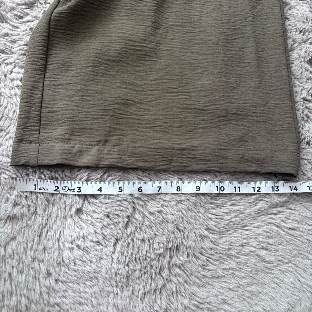 Calvin Klein olive green sleeveless tie waist wide leg jumpsuit size 8 - Picture 6 of 9